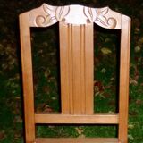 Pair of art-deco chairs, pink seated wood