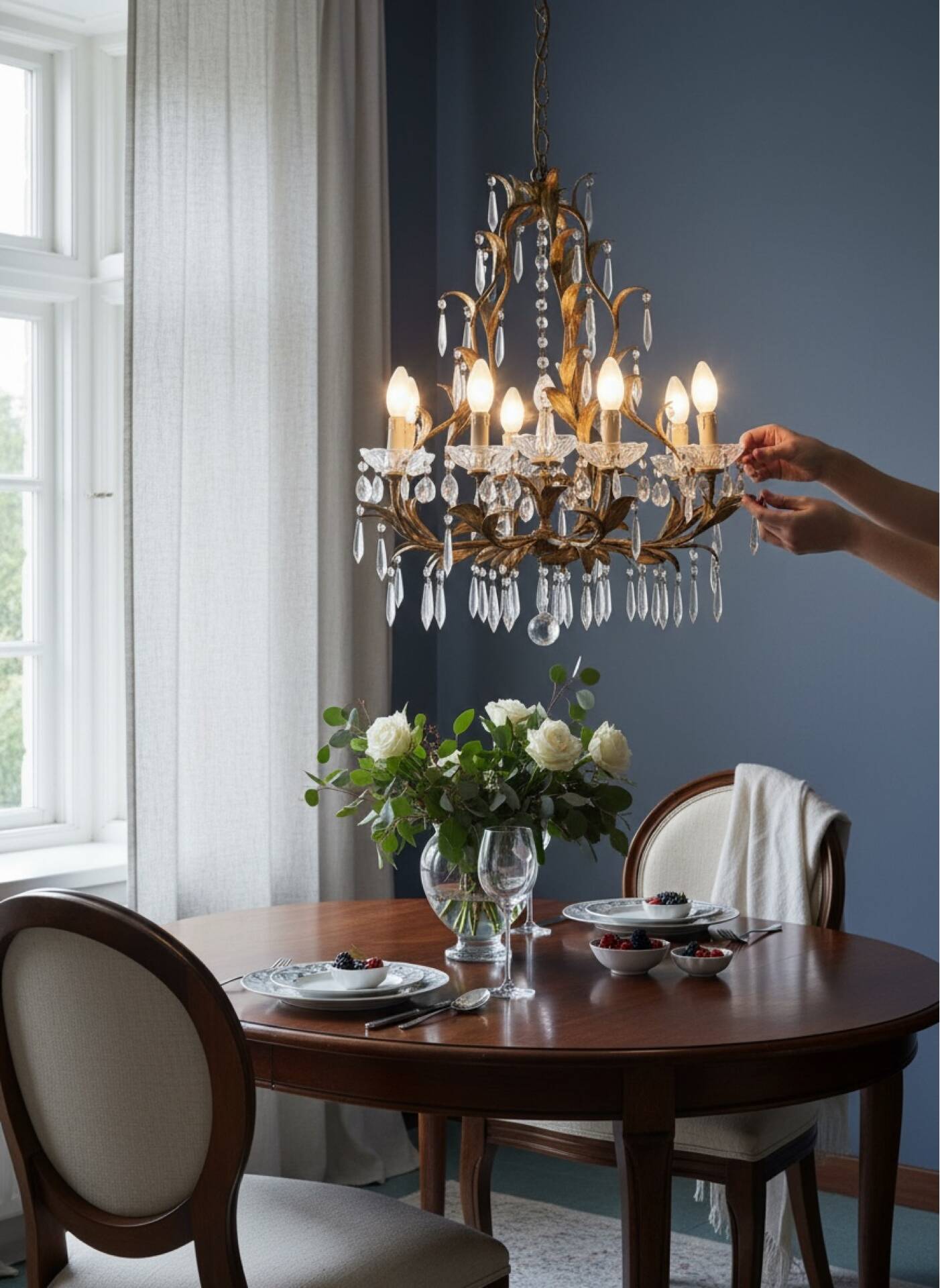 Italian Florentine Tole Chandelier, Italy, 1950s