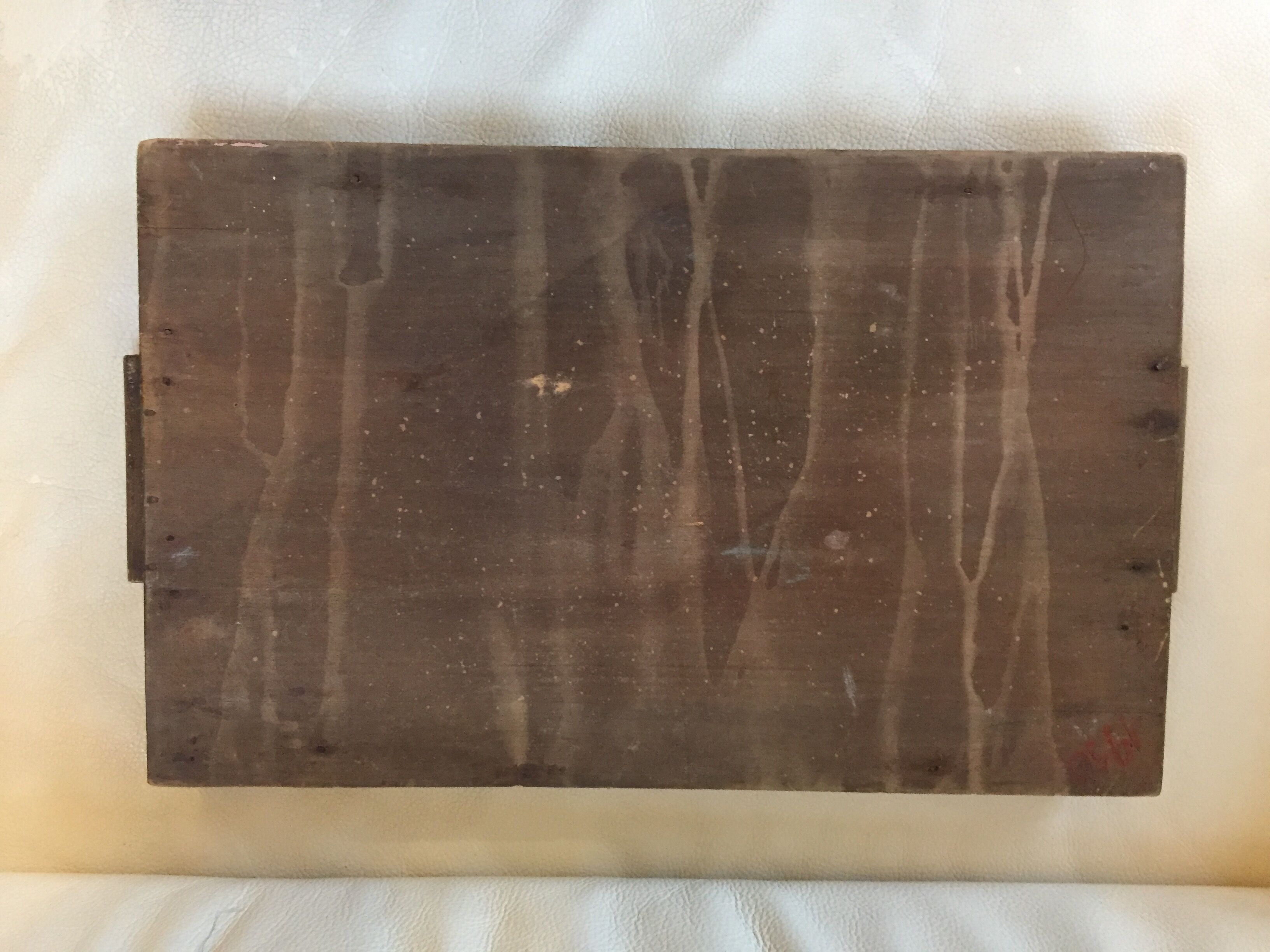 Pyroengraved and painted tray Breton couple