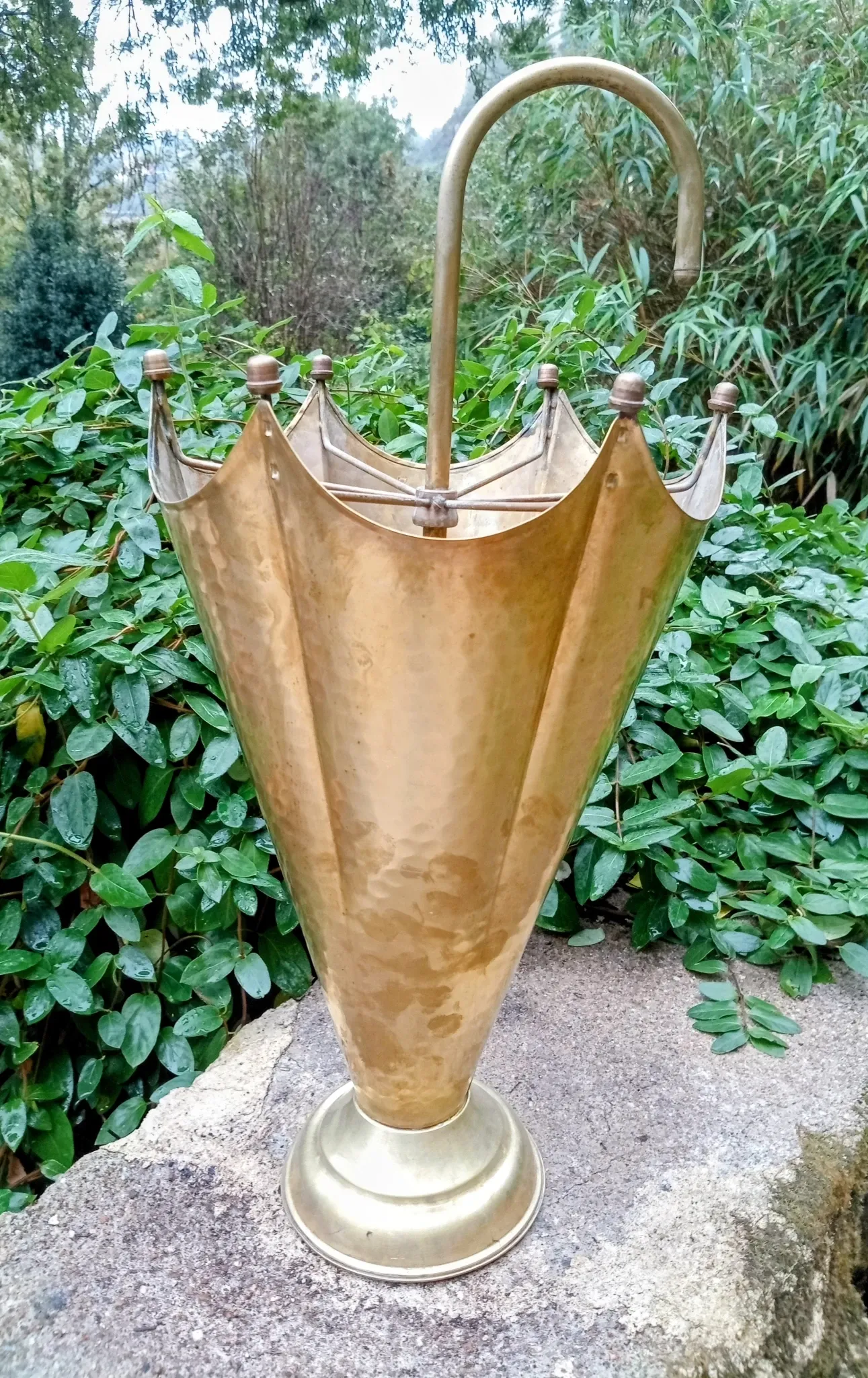Vintage 1960s brass umbrella stand