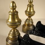 Pair of brass and cast iron chenets