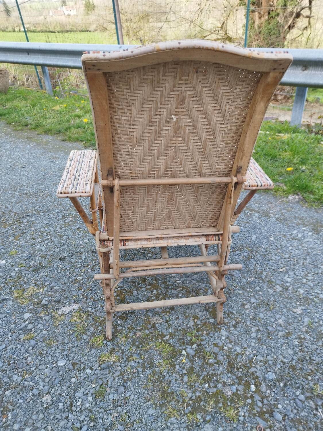 Chaise longue bain de soleil rotin fauteuil