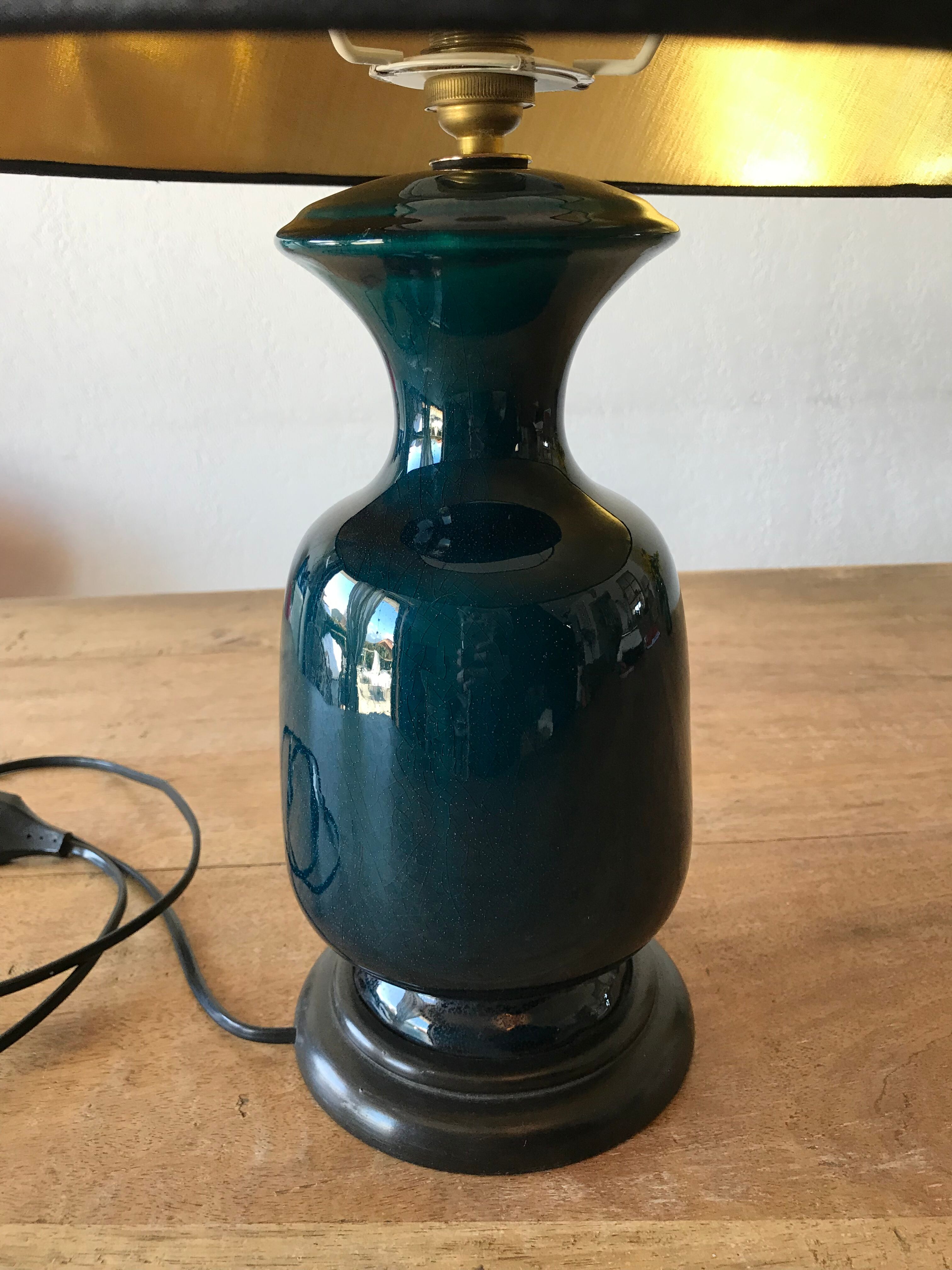 Lampe céramique bleu