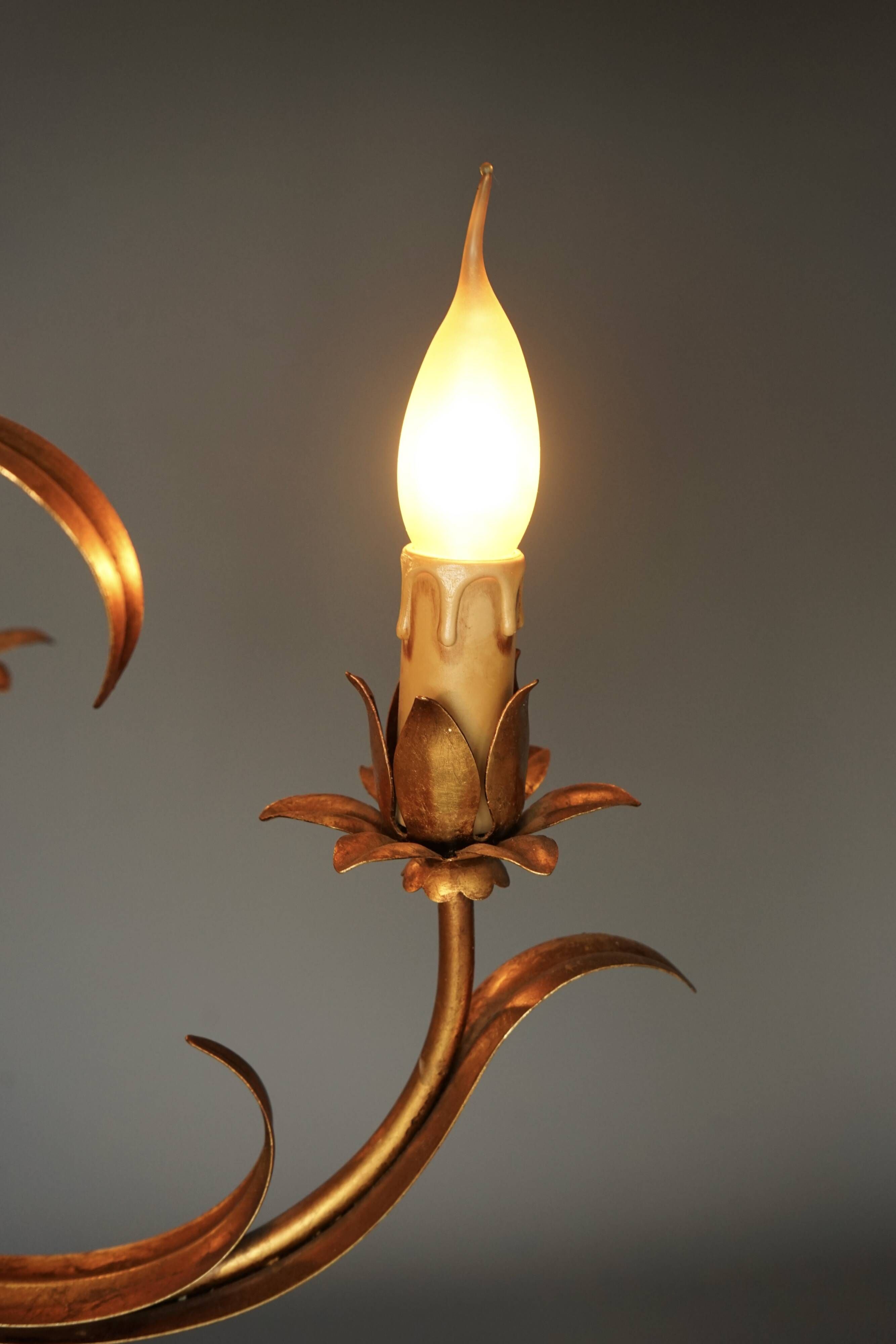Vintage chandelier with 5 lights attributed to Hans Kögl. 1970s.