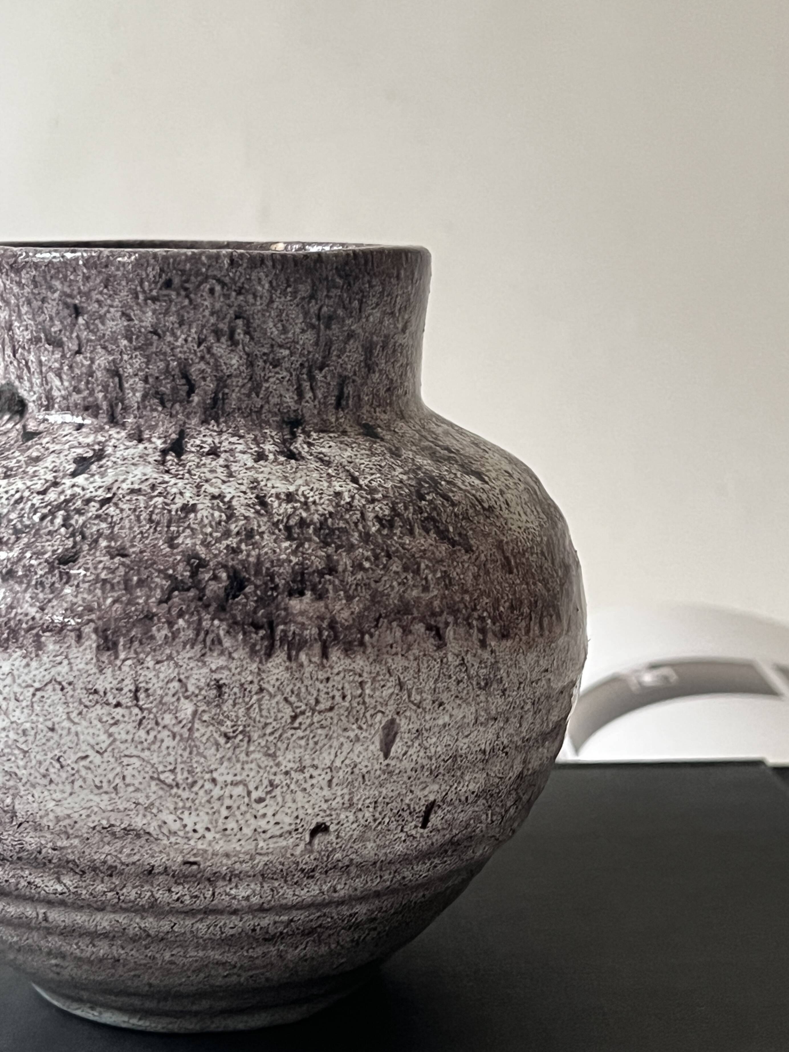 Glazed stoneware vase, Accolay FRANCE 1950