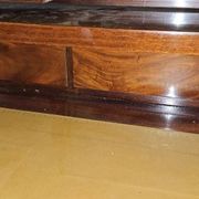 Important cylinder desk secretary in Louis XVI style made of mahogany with a system.
