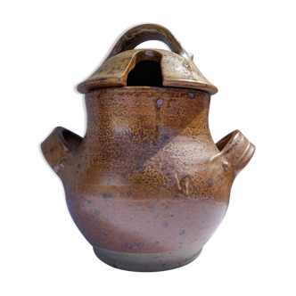 Old glazed terracotta pot