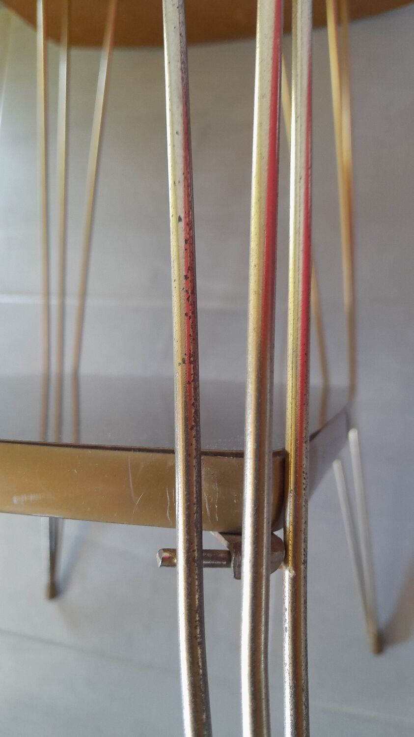 Formica and metal side table 70s