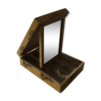 Miroir dans jolie boîte vintage  15x21cm
