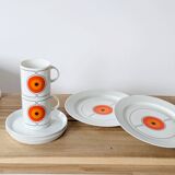 Set of 6 porcelain pieces by Thomas Rosenthal, Eclipse series, 1970s.