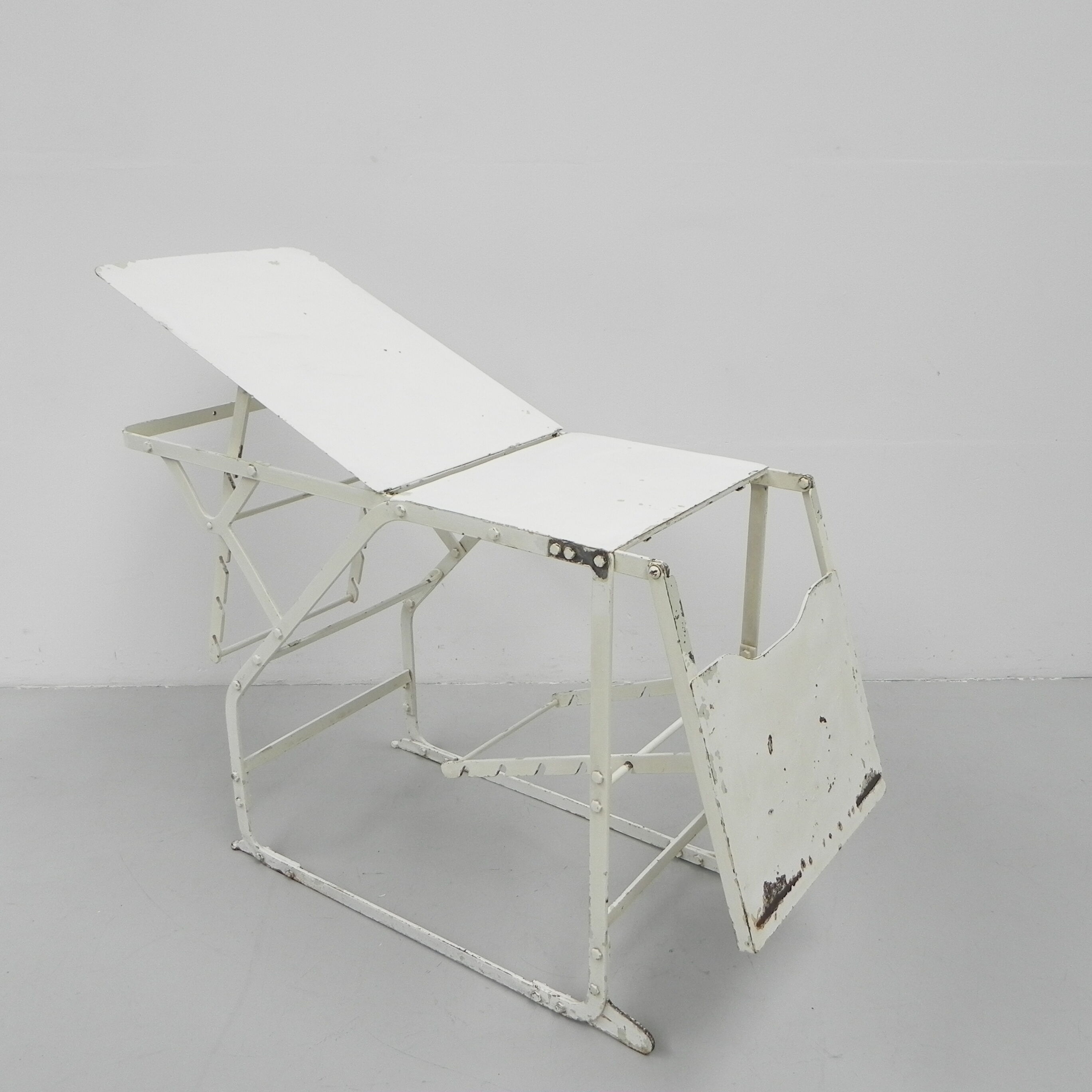 Industrial side table, hospital bed