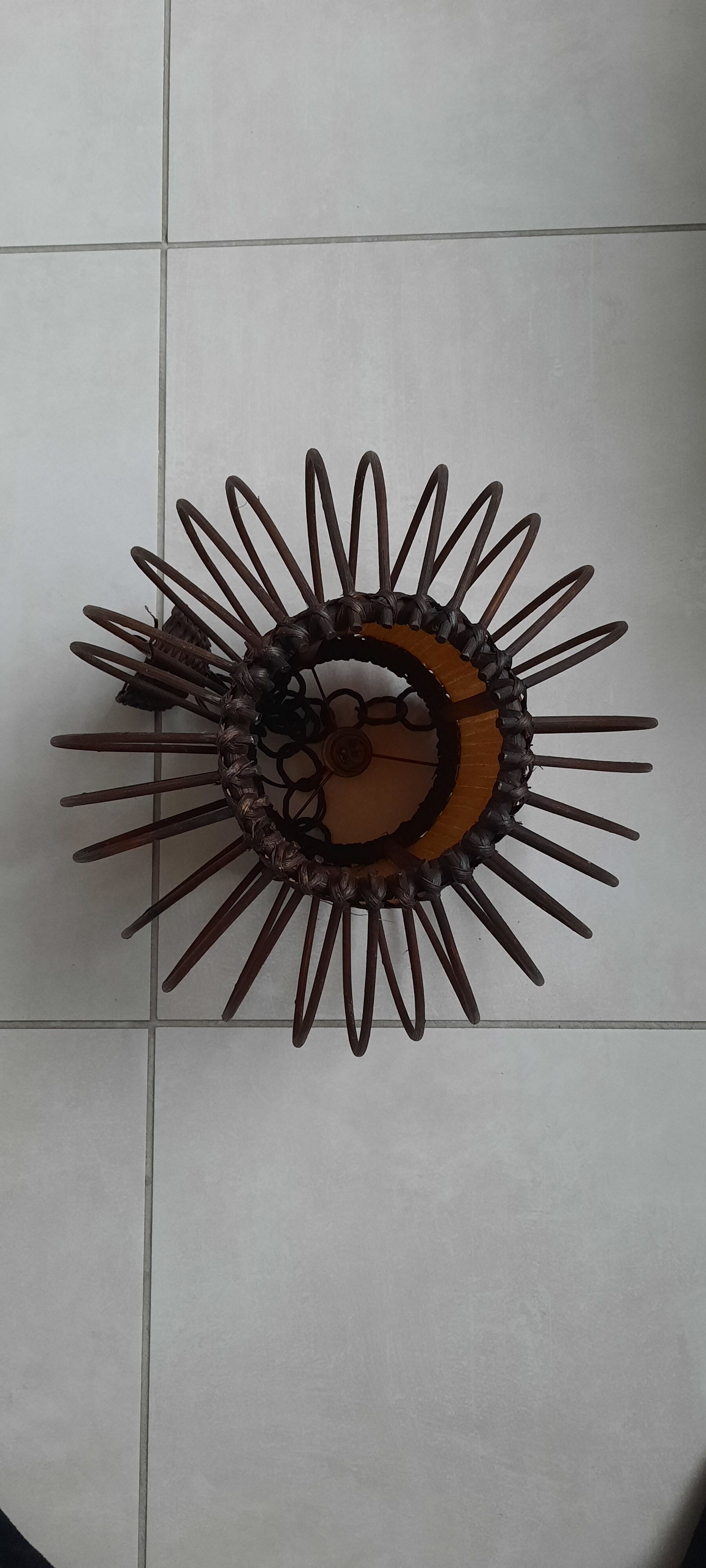 Vintage wicker pendant lamp