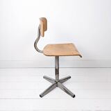 Mid Century Chaise d'école Chaise d'enfant Bois Métal Vintage Rétro Chambre d'enfant Pied Skandi Sca