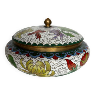 Bonbonniere in brass and cloisonné enamels