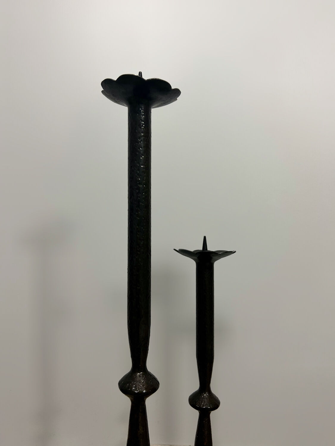 Brutalist wrought iron candlestick from the 70s