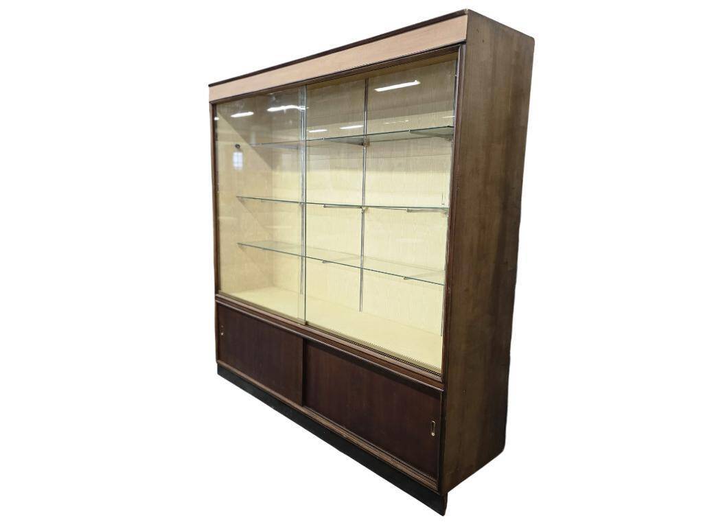 XL vintage wooden display cabinet / sideboard / wall cupboard