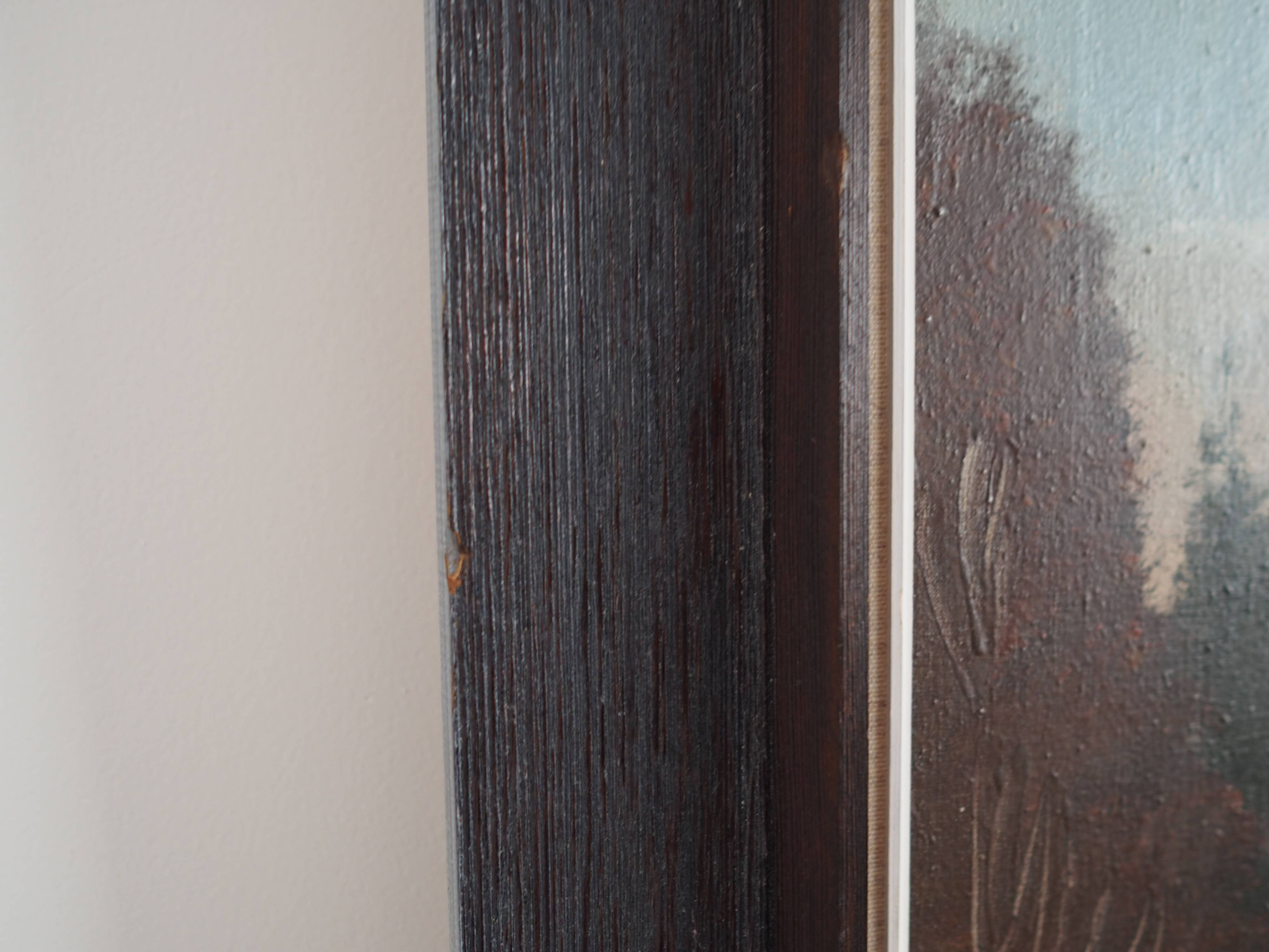 Painting „The Farmhouse on the Side”, Scandinavian design, 1970s