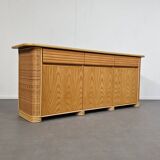 Wood / bamboo / rattan sideboard Roberti Rattan 1970s stunning condition