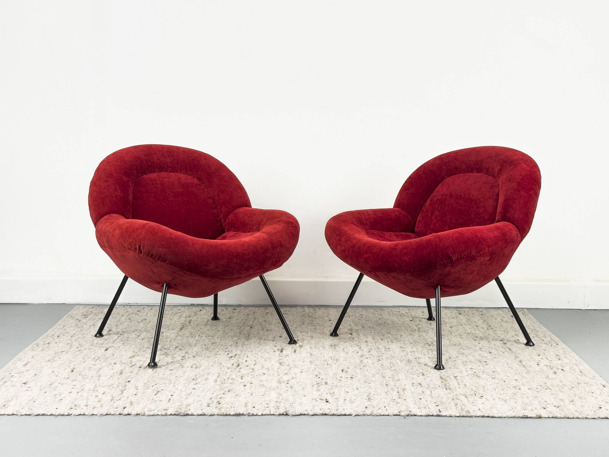 Red loungers by Fritz Neth for Correcta, 1950s, set of 2
