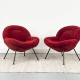Red Lounge Chairs by Fritz Neth for Correcta, 1950s, Set of 2