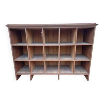 1930s oak shop display shelf