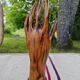 Carved wooden ring holder signed 70s