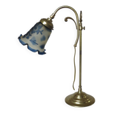 Art Nouveau style lamp, Vianne glassware and brass