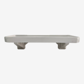 Art Deco white glazed ceramic wall shelf