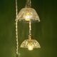 Suspension triple vintage glass chandelier - tableware collection