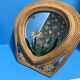 Old vintage wicker rattan mirror