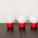 Trio of 70s globe lamps