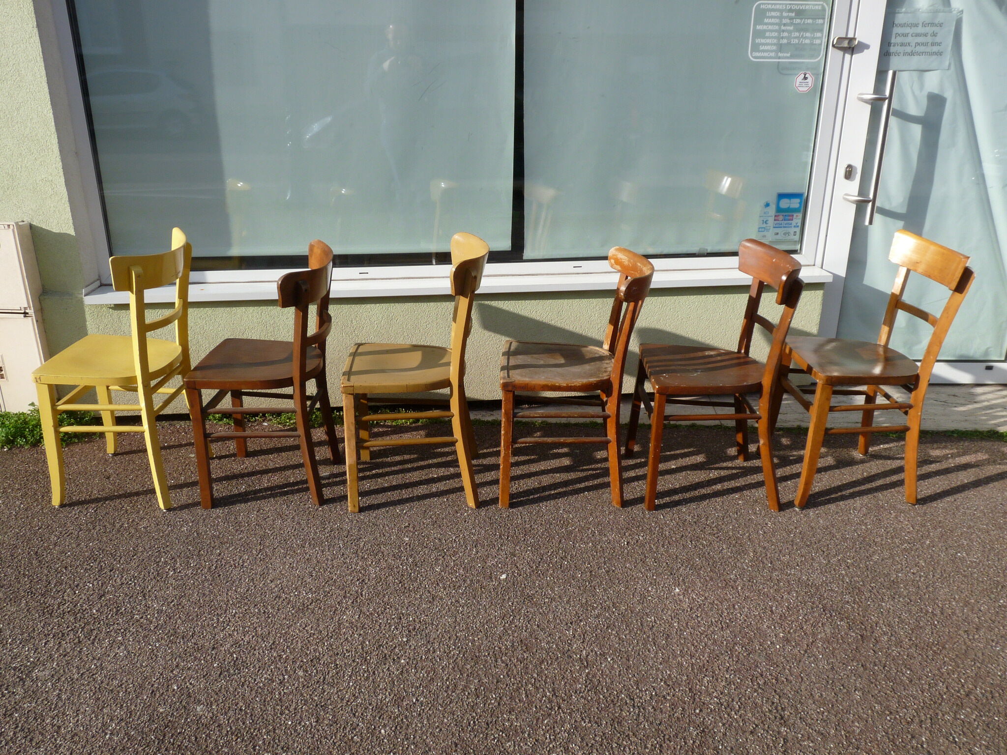 Lot de 6 chaises en bois de bistrot