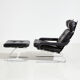 Leather lounge chair with ottoman by reinhold adolf for cor mk9220