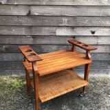 Wooden rolling dessert trolley