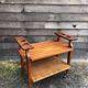 Wooden rolling dessert trolley