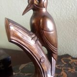 Frajou - Paire de Serre-livres aux oiseaux Pic & marbre portor