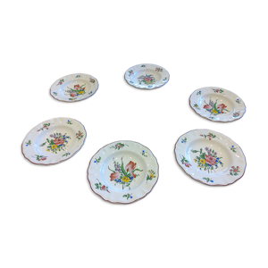 6 assiettes creuses Lunéville