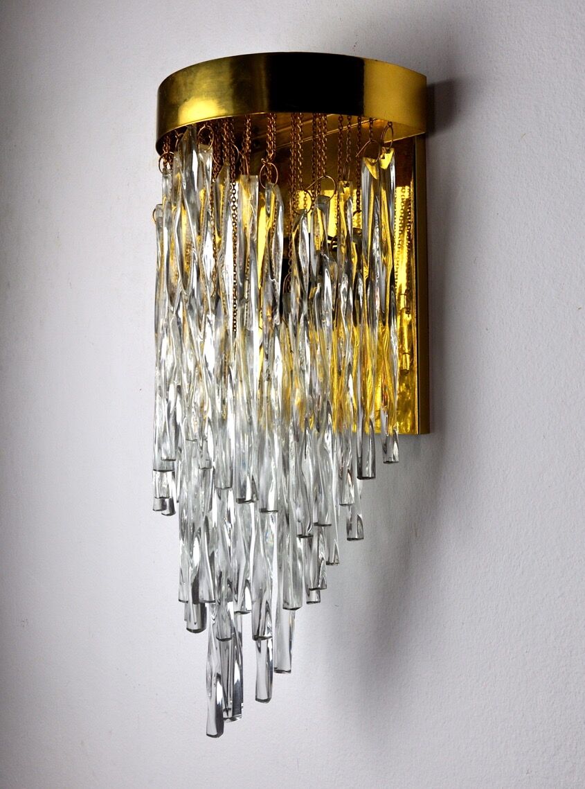 Venini Waterfall wall lamp, murano glass, Italy, 1960