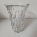 Glass vase, "leaves" pattern
