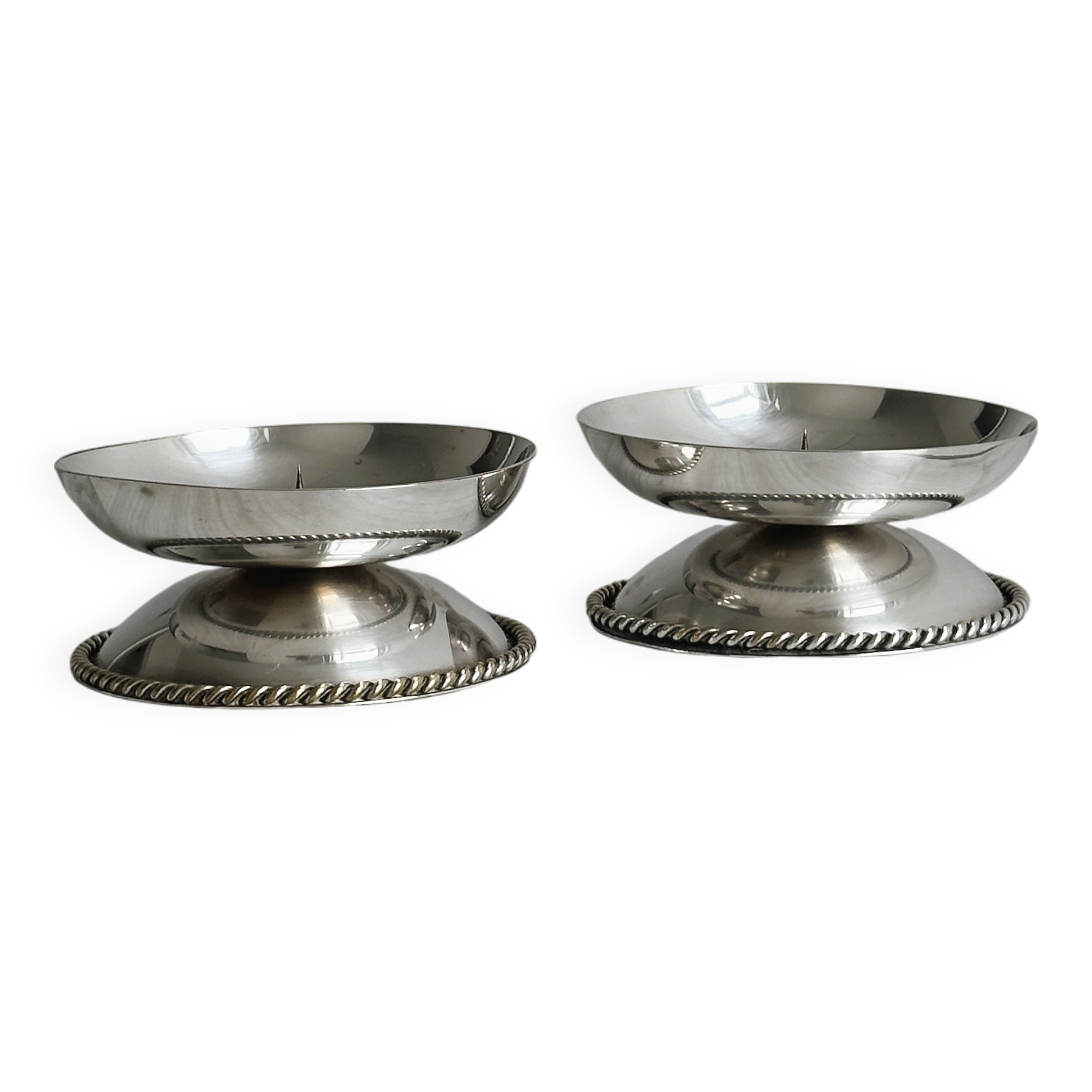 set of 2 antique candle holders