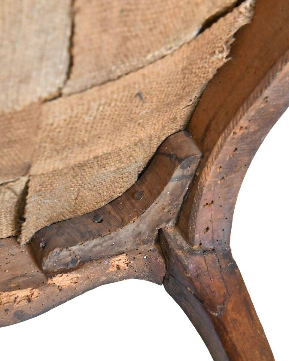 Fauteuil cabriolet d'époque Louis XV estampillé MDLP de Martin Delaporte