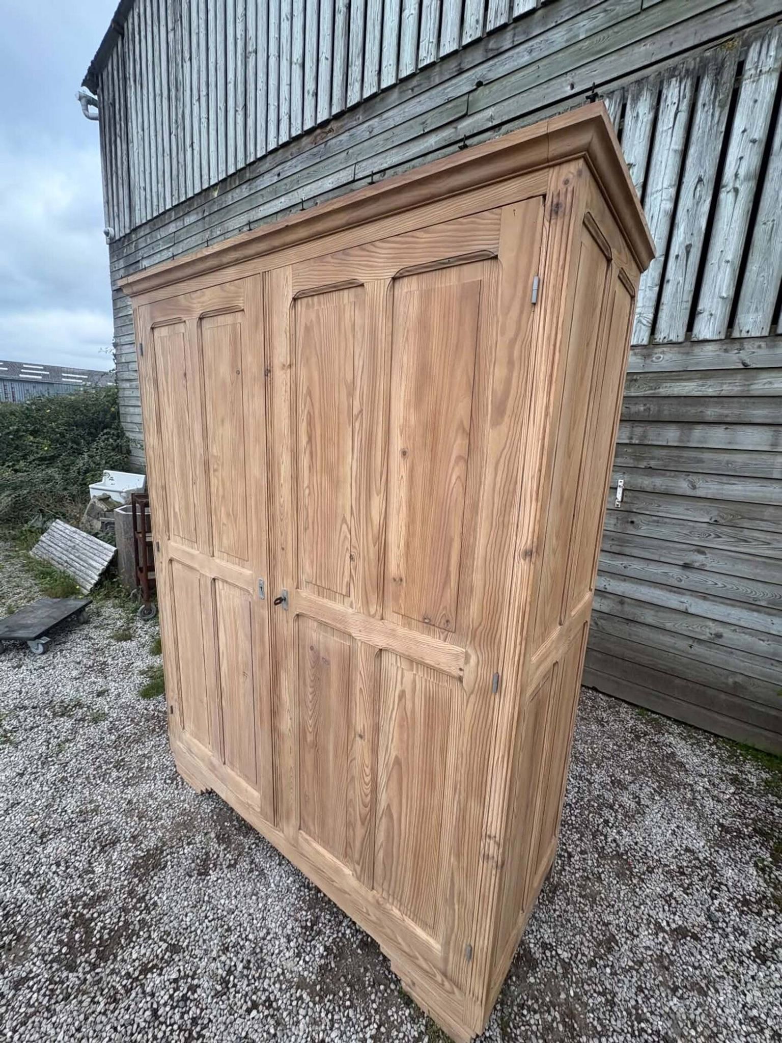 Parisian wardrobe / vintage wardrobe in raw wood