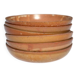 6 stoneware potter's soup plates