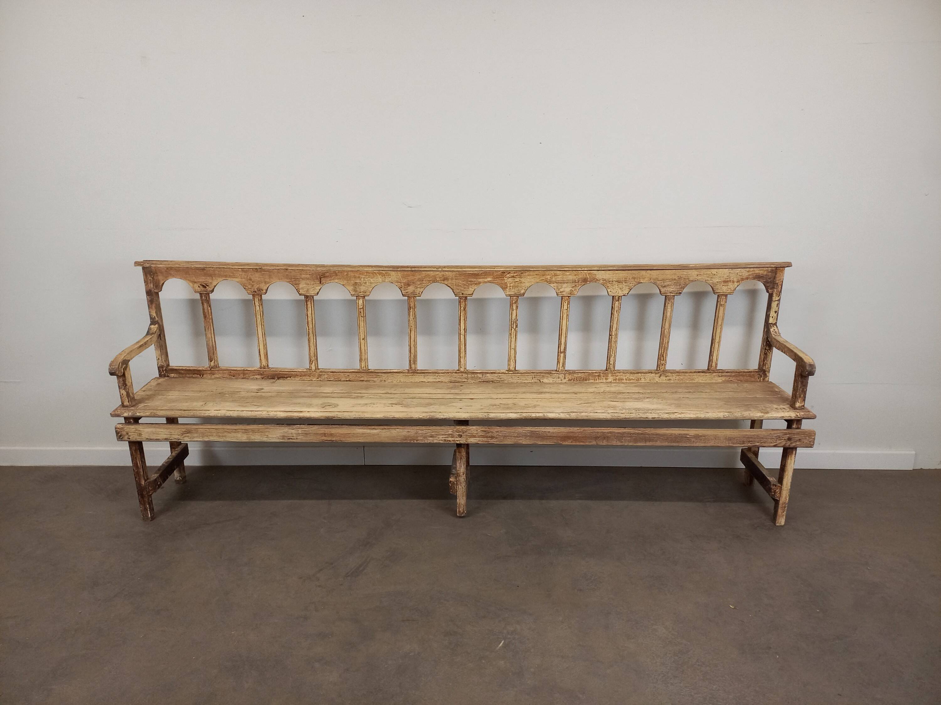 Patinated church pew