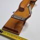 Vintage wall mounted coat rack in wood and metal, 4 hooks, 100 cm