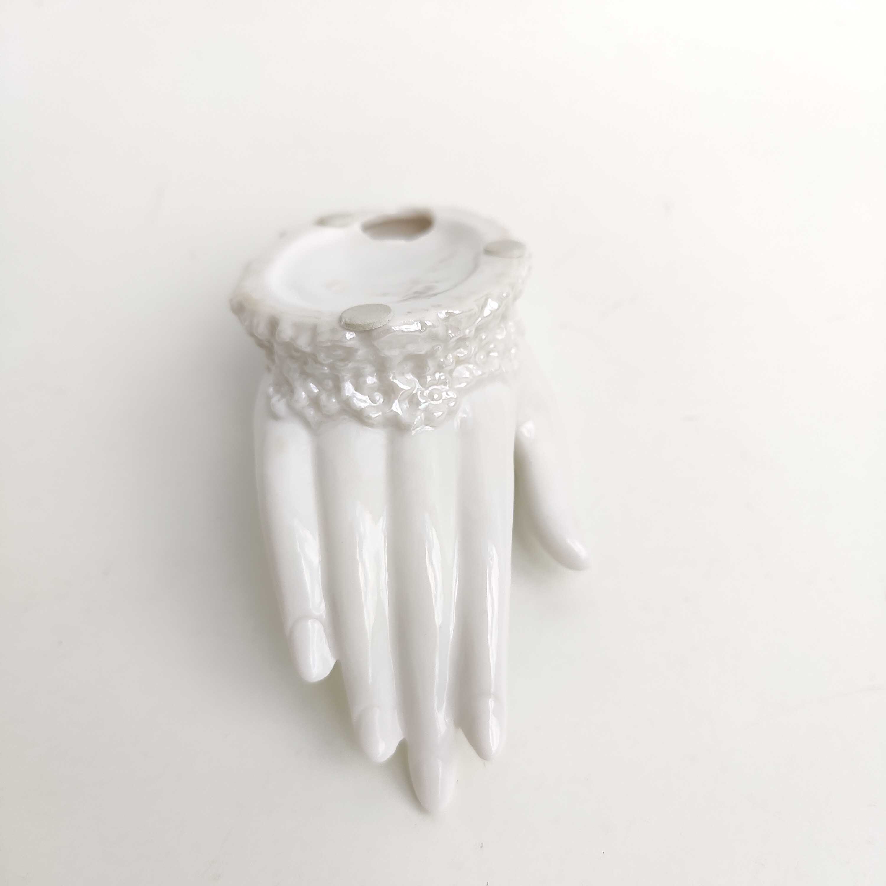 Hand soap holder and porcelain jewelry