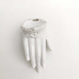 Hand soap holder and porcelain jewelry
