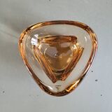 Vintage amber tinted glass ashtray