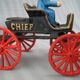 Old toy Horse-drawn carriage in cast iron polychrome iron with checker "P.D. CHIEF"
