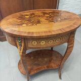 Marquetry Pedestal Table MIA Charles Topino